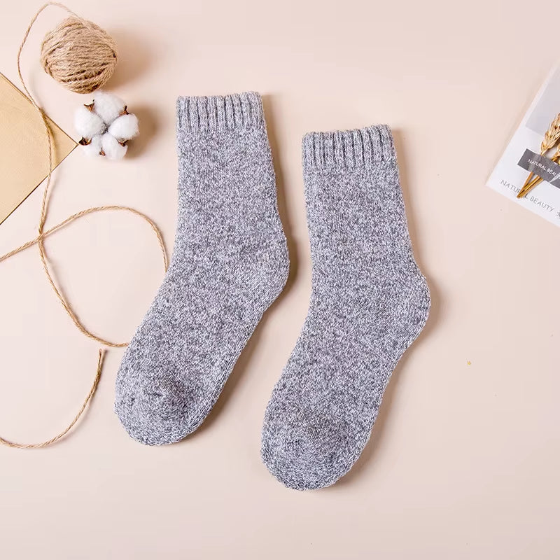 Men's Merino Wool Socks - Premium Quality, Thick and Warm, Retro Harajuku Style, Antifreeze Cashmere - Set of 3 Pairs