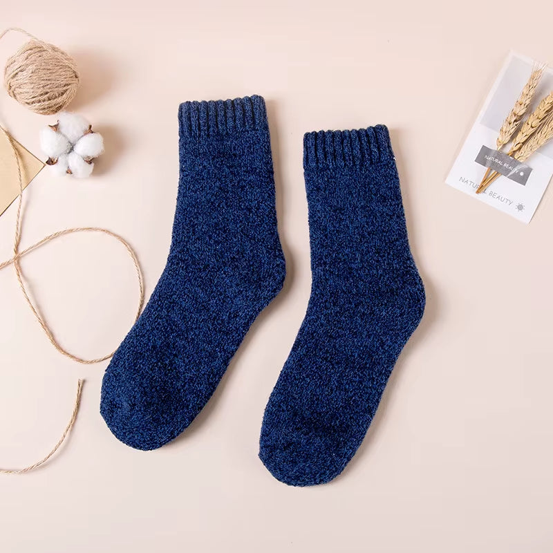Men's Merino Wool Socks - Premium Quality, Thick and Warm, Retro Harajuku Style, Antifreeze Cashmere - Set of 3 Pairs