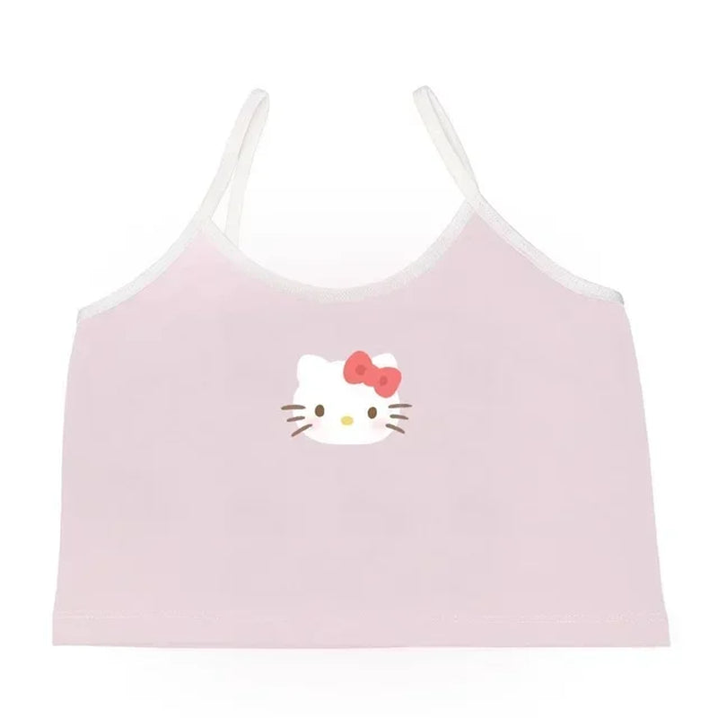 Sanrio Hello Kitty Y2K Aesthetic Crop Top - Kawaii 2000s Blouse Inspired by BTS and Bratz Fashion for Women 2022