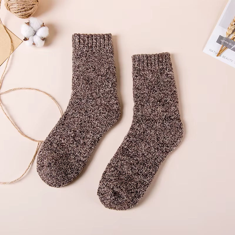 Men's Merino Wool Socks - Premium Quality, Thick and Warm, Retro Harajuku Style, Antifreeze Cashmere - Set of 3 Pairs